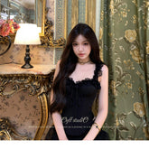 Women's French Style Pink Lace Camisole Hollow Out Boned Off-Shoulder Bandeau Elegant Summer Top