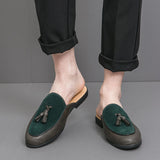 Green Tassel Loafers Half Dress Shoes Classic Good Looking Fashion Summer Casual Shoes for Men
