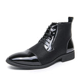 High Ankle Dress Shoes Winter Boots Comfortable Handsome Men Pointed Toe Boots