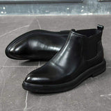 Quality Ankle PU Leather Chelsea Boots Comfortable Durable Classic Design Men Dress Shoes
