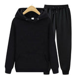 2025 New Solid Color Cross-border Pullover Sweater Sports Suit Sweater Suit Fleece Men's Hoodie