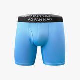 Long Leg Men Boxer Briefs Solid Color Soft Stretch Breathable Mens Underwear Anti Chafing Cycling Long Boxers