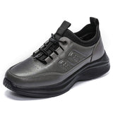 Latest Super Mens Comfortable Leather Walking Running Shoes Daily Quick Lacing Casual Sports Sneakers