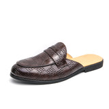 Round Toe Classic Design Fashion Loafers Summer Breathable Men Casual Half Shoes