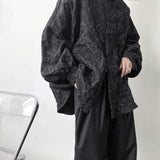 Men's Dark Tone Maturity Embossed Wrinkle Long Sleeve Shirt Jacket Japanese Vibe Minimalist Premium Texture Outerwear