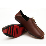 Classic Design Stitch Cowhide Leather Comfortable Lightweight Men Real Leather Moccasin Casual Dress Shoes