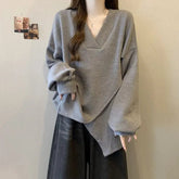 4xl Plus Size Textured Ribbed Cross Design Long Sleeve Top for Women 2025 Spring Autumn New Loose Slimming Base Shirt - Zeprah