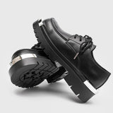 Thick Sole Height Increasing Formal Business Lace up Durable Steel Round Toe Men Derby Dress Shoes