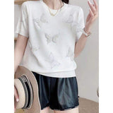 Summer New 2025 Women's Clothing Round Neck Fashionable Women's T-shirts Chic T-shirt