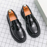 Round Toe Formal Slip on Height Increasing 4cm Wedding Footwear Hard Wearing Handsome Men Patent Leather Dress Shoes