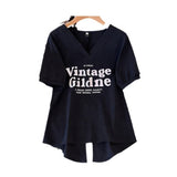 Women's Plus Size Short-sleeved T-shirt Women's Summer 2025 New Korean Style Loose V-neck T-shirt