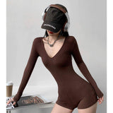 American Style Spice Girl Long-sleeved Pants Women's 2025 New Versatile High Waist Slim-fit Slimming Jumpsuit