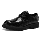 Men's PU Leather Dress Shoes Lace-up Thick Sole Shoes Formal Casual Footwear for Office Daily Wear Occasions