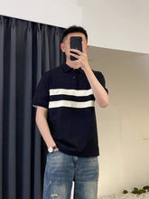 Men Contrast Color Band Lapel Collar Short Sleeve Casual Polo Shirt