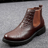 Men's Chelsea Boots with Quality Chimney Style, British Retro Genuine Leather Ankle Boots