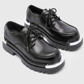 Thick Sole Height Increasing Formal Business Lace up Durable Steel Round Toe Men Derby Dress Shoes