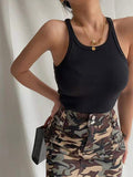 Going Out Ribbed Spaghetti Strap Women's Tanks Camis Cropped Tank Tops Women Tank Top