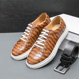 Pattern Lace up Yellow Black Comfortable Leisure Daily Casual Shoes for Men