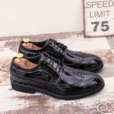 Derby Shoes for Men Formal Business Men Formal Dress Shoes Full Brogues Wing Tips Men Shoes