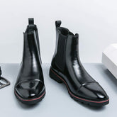 Good Quality Chelsea Boots Pointed Toe Durable Men Dress Shoes Black Brown Classic PU Leather Boots for Men