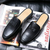 Summer Men Half Shoes Casual Slip on Backless Loafers With Bowknot Durable Comfortable Men Mules