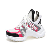 Chaussures Femmes Tendances Hot Pink Shoes Thick Lace Trendy Mujer Sneakers Casual Shoes