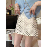 Vintage Polka Dot High Waist Bodycon Mini Skirt Women's Casual Slim Fit Pencil Skirt for Office & Daily