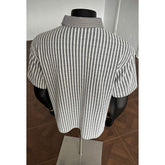 Men Vertical Striped Contrast Collar Short Sleeve Polo Shirt Loose Breathable Casual Daily Business Fashion Polo Tops