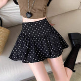Spring and Summer New Korean-style Thin All-match Slim-fit Skirt Sweet Anti-glare High Waist Wave Dot Skirt for Women