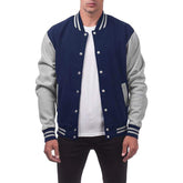 Men's Regular Sleeve Varsity Jackets Supplier Button-Down Baseball Coat Casual Fleece Jacket