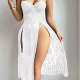 Best-Selling Sexy Lingerie for Women, Sexy Lace Suspender Dress, Pure-Desire Hollow-out Set