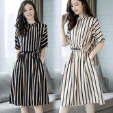 Streak Casual Dresses Lightweight Midi Dress Slim-fit Women's Dresses