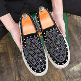 Men Casual Dress Shoes Loafers Comfortable Lightweight Rivet Upper Durable Good Looking Fashion Men Slip on