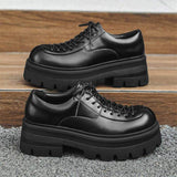 White Color Good Looking Fashion Casual Height Increasing Walking Lace up Classic Durable Thick Sole Men Chunky Shoes