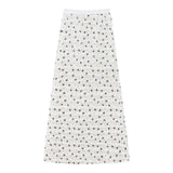 Women Floral Bow Print Ruffled Maxi Skirt Elastic High Waist Tiered Pleated Long Mermaid Skirt Casual Daily Wear Bottoms
