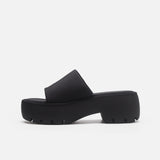 Trendy Black Chunky Platform Sandals - Comfortable Hot Selling Straw Sandals