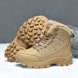 Professional Leather Sports Hiking Shoes for Men Waterproof US 13/14 EU 47/48 Winter Plush Warm Summer Autumn