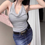 New Style Elegant Swing Collar Halter Camisole Women's Sexy Slim-fit Slimming Outer Wear Sleeveless Top