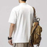 Men Letter Print Oversized Polo Shirt Green Short Sleeve Casual Daily Wear Top