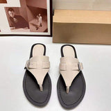 Stylish Anti-Slip PU Leather Flip Flops - Comfortable Non-Slip Beach Slides & Flat Sandals