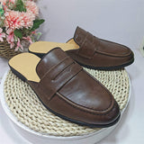 Home Slippers for Men Casual Mules Summer Backless Durable Half Penny Loafers Shoes