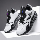 Premium Leather Sneakers with Air Cushion Midsole Ergonomic Support Breathable Walking Running Shoes for Men