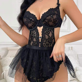 New Style Sexy Lingerie Hollow Out Sexy Women's Underwear With Fluffy Skirt Set