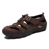 Top Quality Full Grain Leather Size 14 Men Casual Shoes Summer Breathable Genuine Leather Sandals for Men