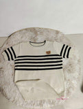 Streak Knitted Crop Top Ice Silk Women's Clothing Versatile Short-Sleeved Tee