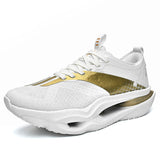 New Mens Lightweight Running Shoes Breathable Mesh Athletic Sneakers With Hollow Cushion Midsole for Road Racing Outdoor Jogging