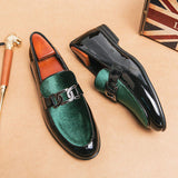 Latest Design Corduroy Suede Fashion Green Color Good Looking Boys Dress Shoes Men