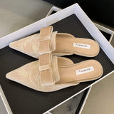 Ladies' Chic Embroidered Outdoor Loafers - Comfortable Closed Toe Spring Flats