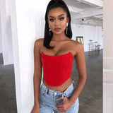 European & American Playful Sexy Style Backless Crop Top - Off-the-Shoulder Fitted Blouse