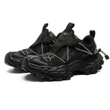 Men Women Modern Chunky Sole Sneakers Adjustable Strap Shock Absorption Technology Supportive Ankle Collar for Gym Daily Wear